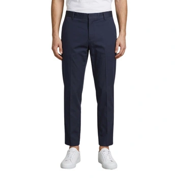 Spodnie męskie Calvin Klein Paris Modern granatowe wełniane w kant fitted