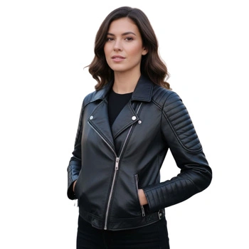 Kurtka damska La Petite Etoile Belinda skórzana czarna ramoneska