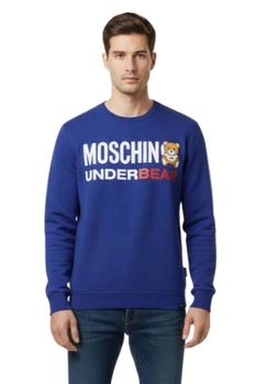 Bluza męska Moschino Underbear niebieska bawełniana