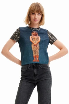 Koszulka damska Desigual Faraona t-shirt z nadrukiem r. XS