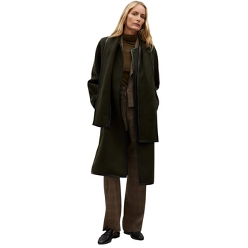 Płaszcz damska Mango wełniany przejściowy khaki