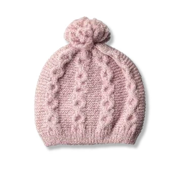 Czapka dziecięca United Colors of Benetton zimowa z pomponem różowa