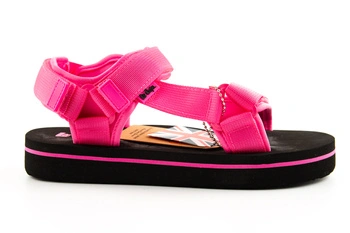 Sandały damskie Lee Cooper różowo-czarne na platformie sportowe