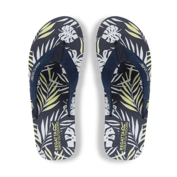 Klapki męskie Regatta Rico japonki lekkie granatowe w kwiaty