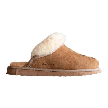 Kapcie damskie Van Buren naturalna skóra owcza wełna brązowe