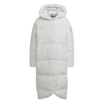 Kurtka damska Adidas Bid Baffle parka biała puchowa z kapturem zimowa r. L