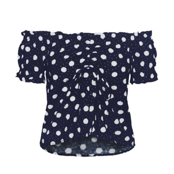 Bluzka damska Vero Moda Jesmilo hiszpanka w kropki lniana