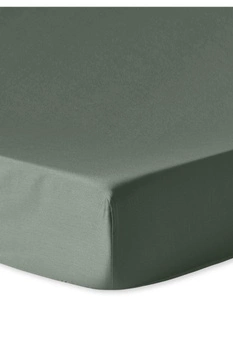 Prześcieradło Westwing Comfort bawełniane zielone z gumką 140 x 200