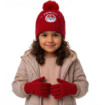 Komplet czapka rękawiczki Disney Paw Patrol zimowy czerwony