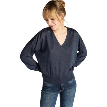Sweter damski Le Temps Des Cerises luźny z cyrkoniami granatowy r. L