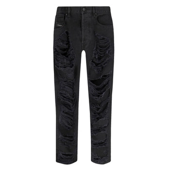 Spodnie damskie Diesel jeansy czarne z dziurami