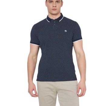 Koszulka męska Tom Tailor Alloverprinted Polo granatowa w kropki polówka