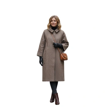 Płaszcz damska Sinequanone Marlene oversize w jodełkę długi wełniany