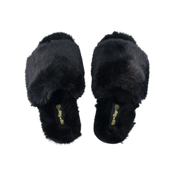 Kapcie damskie Flip Flop Slide*Fur ciepłe wsuwane klapki czarne r. 41
