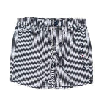 Spodenki chłopięce Tommy Hilfiger Seersucker w paski granatowo-białe r. 128