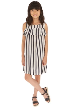 Sukienka dziewczęca Mayoral biała w paski letnia