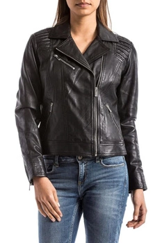 Kurtka damska Blue Wellford Andelle skórzana ramoneska czarna