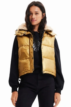 Bezrękawnik damski Desigual Cotemburgo ocieplany złoty