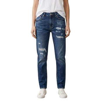 Spodnie damskie ZARA jeansowe skinny z przetarciami