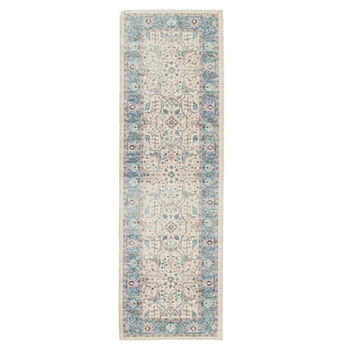 Dywan zewnętrzny / wewnętrzny Westwing Leonato 80x250 cm – Vintage Blue chodnik