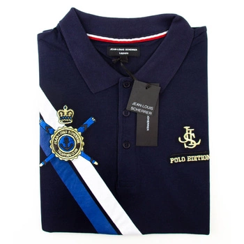 Koszulka męska Jean-Louis Scherrer polo granatowa bawełniana