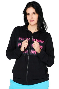 Bluza damska Plein Sport Zipped rozsuwana z kapturem czarna r. XL