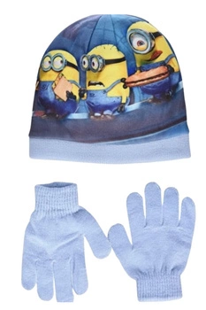 Zestaw czapka rękawiczki Universal Minionki niebieski