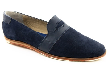 Buty męskie M by Monderer mokasyny skórzane zamszowe wizytowe