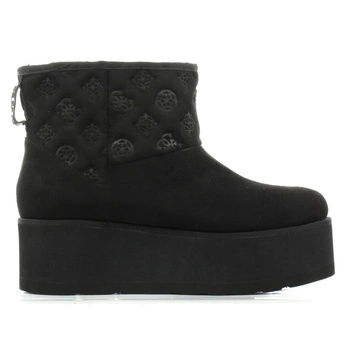 Buty damskie Guess Jilla botki czarne z tłoczonym logo