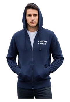 Bluza męska North Sails Hooded Full Zip rozsuwana granatowa z kapturem r. S