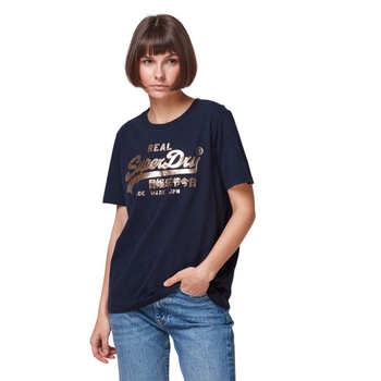 Koszulka damska Superdry Sparkle t-shirt granatowy z nadrukiem