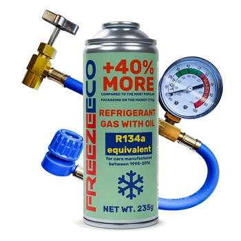 Zestaw FreezeEco 2 w 1 zamiennik R134a czynnik do klimatyzacji z olejem + przewód
