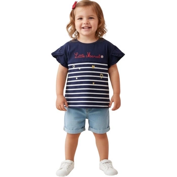 Koszulka dla dziewczynki Little Marcel bawełniana w paski