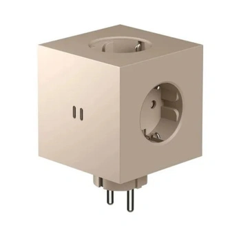 Rozszerzacz gniazd Avolt Square 2 z podwójnym USB-C 30W beżowa