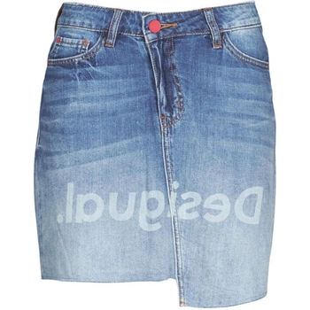 Spódnica damska Desigual Fal Log jeansowa mini asymetryczna