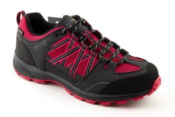 Buty damskie Regatta Samaris II Low trekkingowe wodoodporne czarno różowe