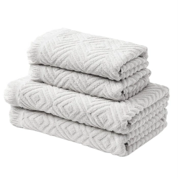 Zestaw ręczników Westwing Jacqui 100% bawełna 490 g/m² szare 4 elementy