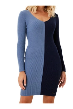 Sukienka damska Giorgio Di Mare bawełniana dzianinowa niebieska