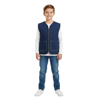 Kamizelka chłopięca Zara Kids jeansowa bawełniana zasuwana r. 152