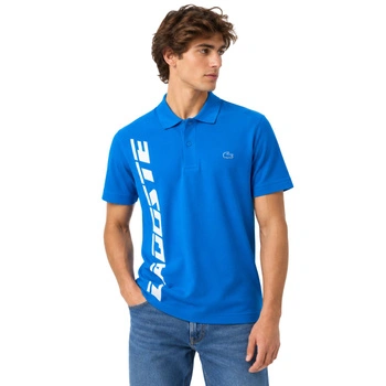 Koszulka męska Lacoste Polo boczny nadruk niebieska r. S