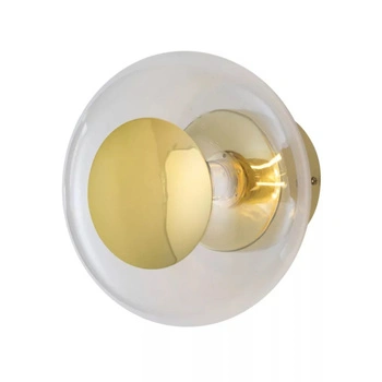 Lampa ścienna Sollux Gleam 20 złoty aluminiowy kinkiet okrągły