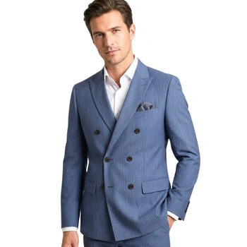 Marynarka męska Calvin Klein Refined Pindot wełniana niebieska w paski