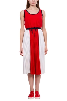 Sukienka damska Tommy Hilfiger Twill F&F Pleated plisowana