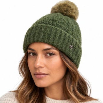 Czapka damska Tamaris Bitz Knit beanie zimowa zielonazielona