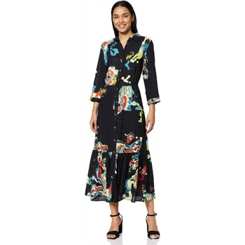 Sukienka damska Desigual Bruselas midi koszulowa czarna