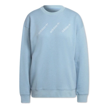 Bluza damska Adidas Crew oversiza niebieska luźna bawełniana