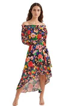 Sukienka damska Desigual Ailea asymetryczna w kwiaty r. XS