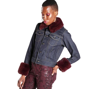 Kurtka damska Pepe Jeans Kimi jeansowa z futerkiem r. S