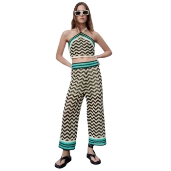 Spodnie damskie Zara Crochet szydełkowane z krótszą nohawką r. XS