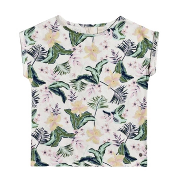 Koszulka dla dziewczynki Roxy African Sunset biała z printem